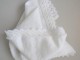 couverture blanche tricot laine bébé fait main