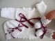 Tricot laine bébé fait main brassière bordeaux