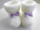 Chaussons naissance tricot laine bébé fait-main