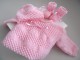 Ensemble ou trousseau rose tricot laine bébé fait main