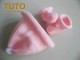 Explication TUTO bonnet chaussons ROSES pompons