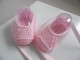 Chaussons ROSES Ballerines layette bébé tricot laine