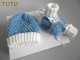 Tuto tricot bébé Bonnet et chaussons BLEU - ecru clair