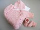 Trousseau rose point de riz tricot bébé