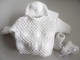 Trousseau bébé blanc astra, laine tricot bébé fait main