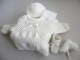 Trousseau bébé blanc astra, laine tricot bébé fait main