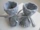 Chaussons gris tricot bébé motif crans
