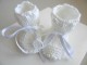Chaussons cali blanc LAIT tricot bébé motif crans