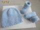 Explication, tuto bonnet chaussons bleu mousse laine