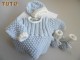 Explications, Tuto tricot bébé trousseau BLEU AZUR ECRU