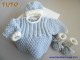 Explications, Tuto tricot bebe trousseau BLEU AZUR ECRU