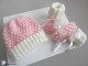 Tricot layette bb fait main, bonnet et chaussons