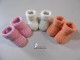 Lot 3 paires chaussons bébé Mérinos pas cher bb FILLE tricotés ma