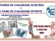 2 paires de chaussons achetées = 1 paire de chaussons gratuite