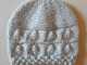 Bonnet Naissance tricot b&eacute;b&eacute; Gris mixte tricot&eacute; main
